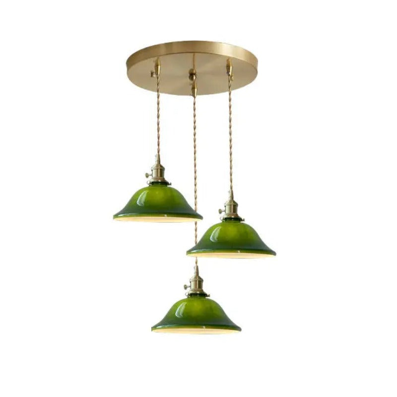 Valentina Vintage LED Lámpara Colgante Verde Metal Vidrio Dormitorio