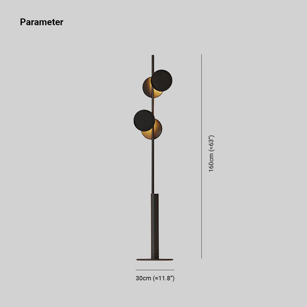 Mira Moderna Diseño Metal LED Lámpara de Pie Negra