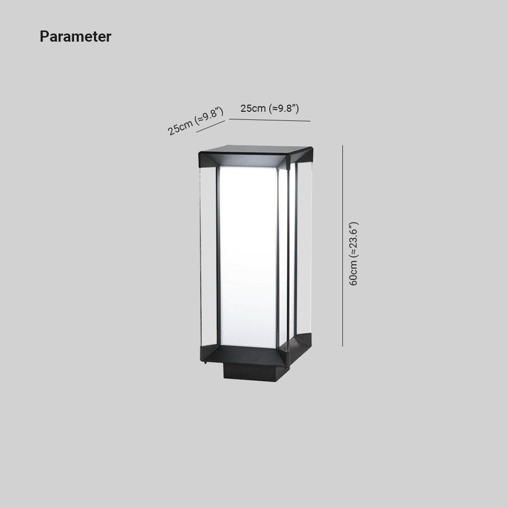 Ray Moderna Rectangular Solar Metal Vidrio Lámpara Exterior