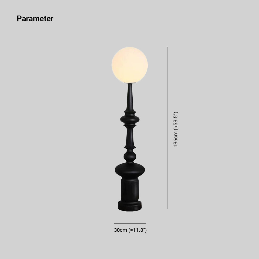 Mira Moderna Minimalista Resinal/Vidrio Lámpara de Pie Negra