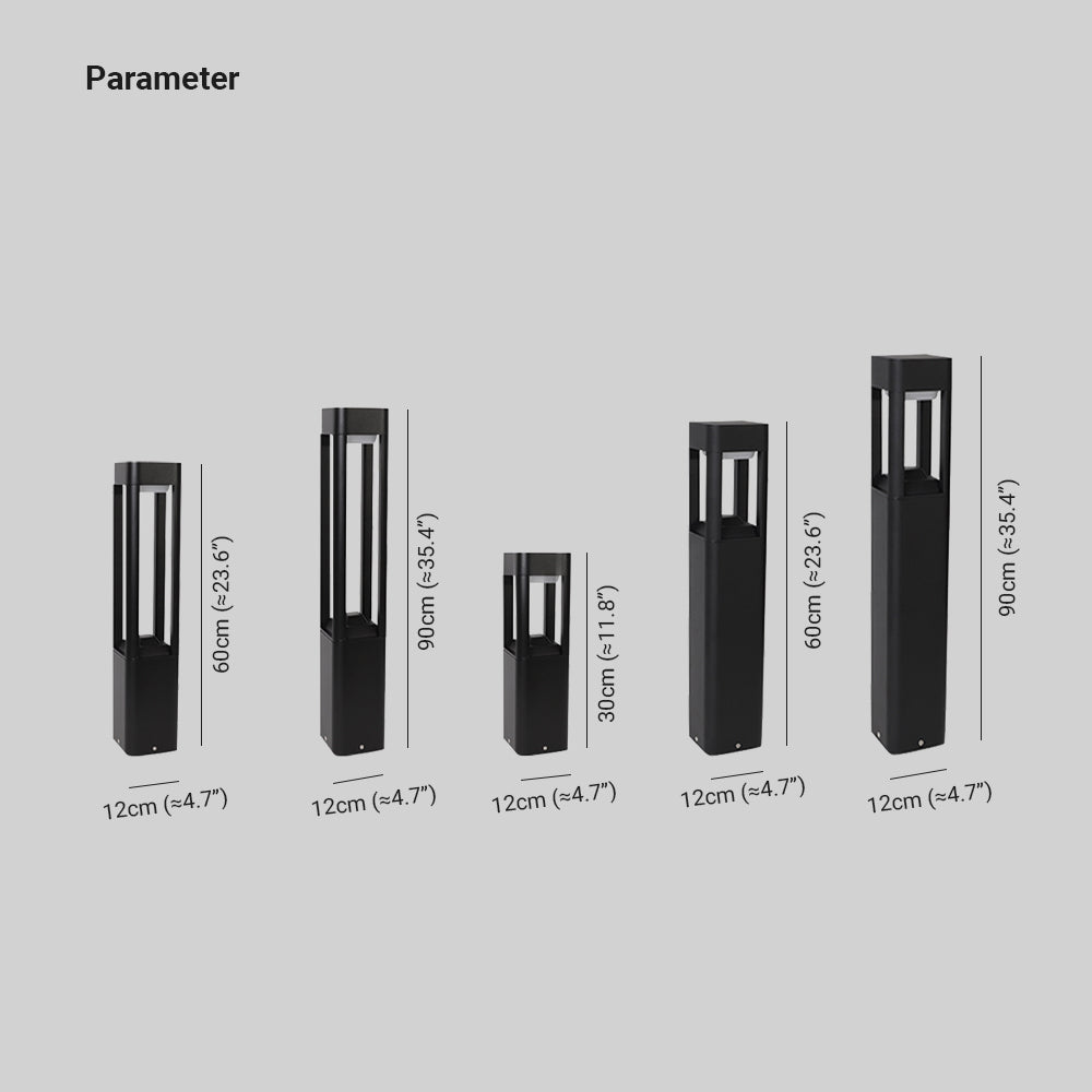Ray Moderno Lámpara De Pie Exterior Rectangular Metal