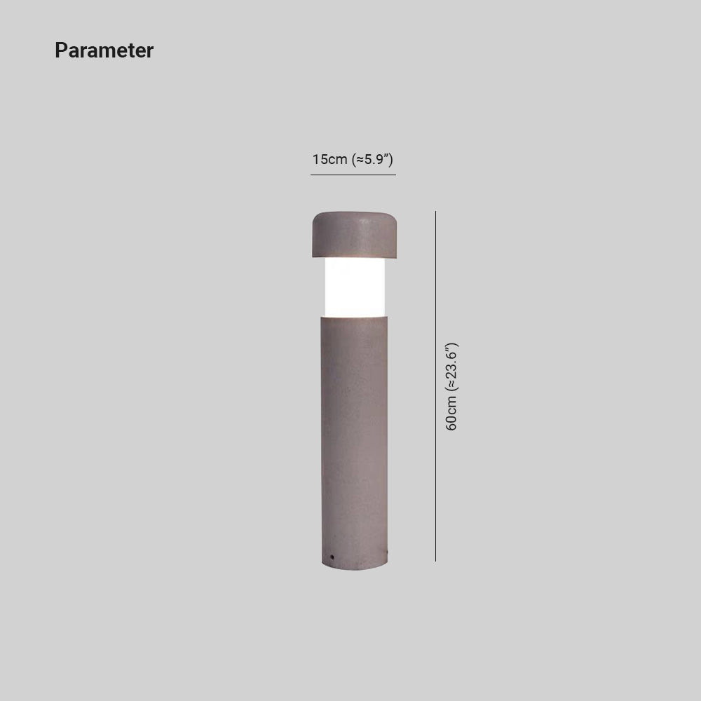 Ray Moderna Cilíndrica Cemento Metal Lámpara De Pie Exterior