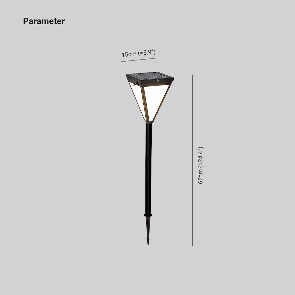 Ray Moderna Cónica Metal Vidrio Solar Lámpara Exterior