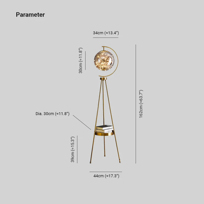Mira Moderna Redonda Metal/Vidrio LED Lámpara de Pie Dorada/Negra