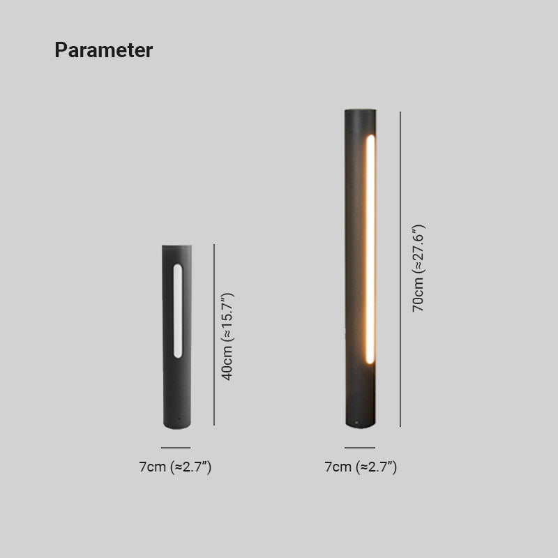 Ray Moderno Lámpara De Pie Exterior Cilíndrica Metal Patio