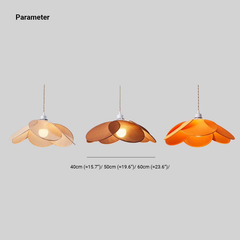 Ritta Decorativa Flor Metal/Tela Lámpara Colgante Naranja/Marrón/Beige