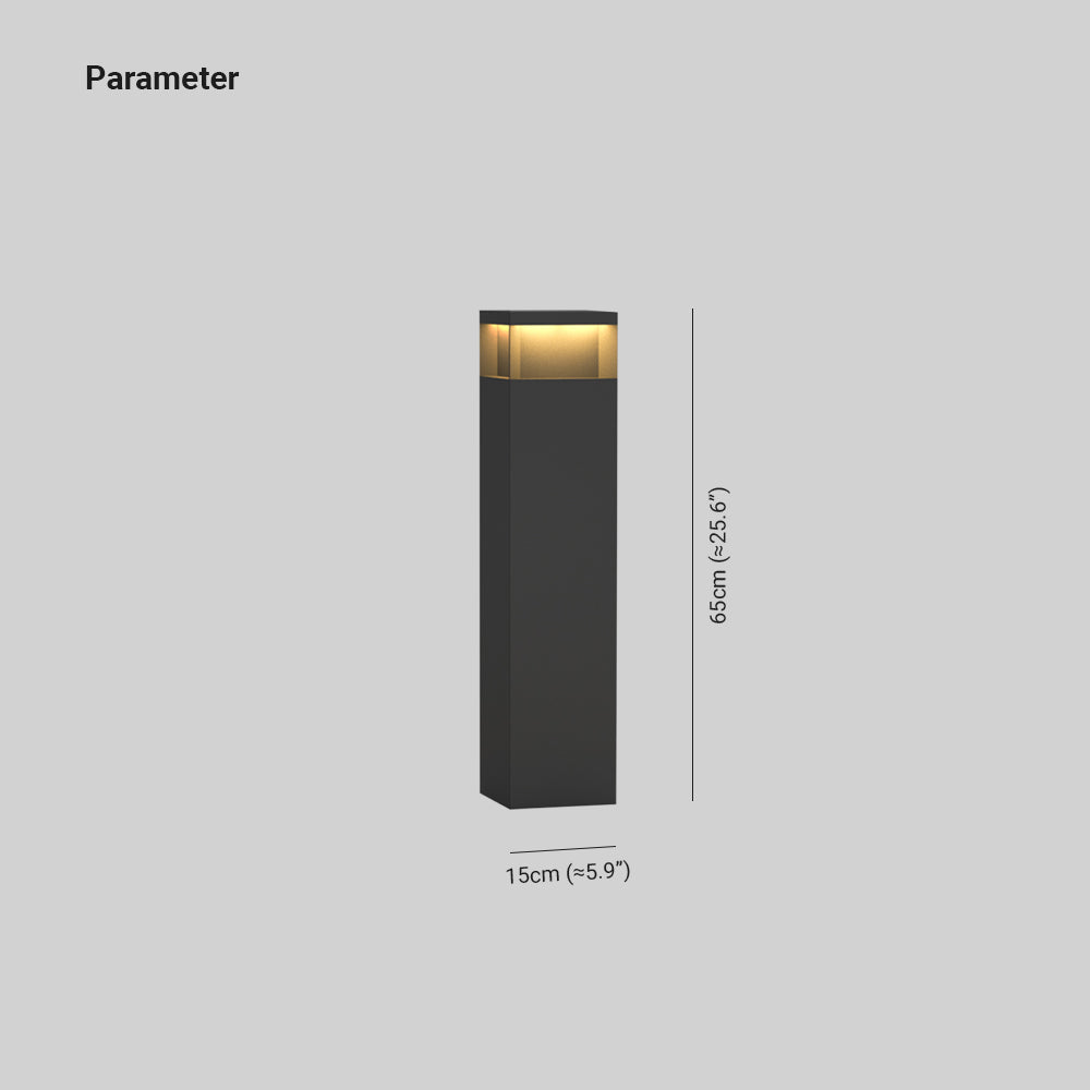 Ray Moderna Rectangular Metal Solar Lámpara Exterior
