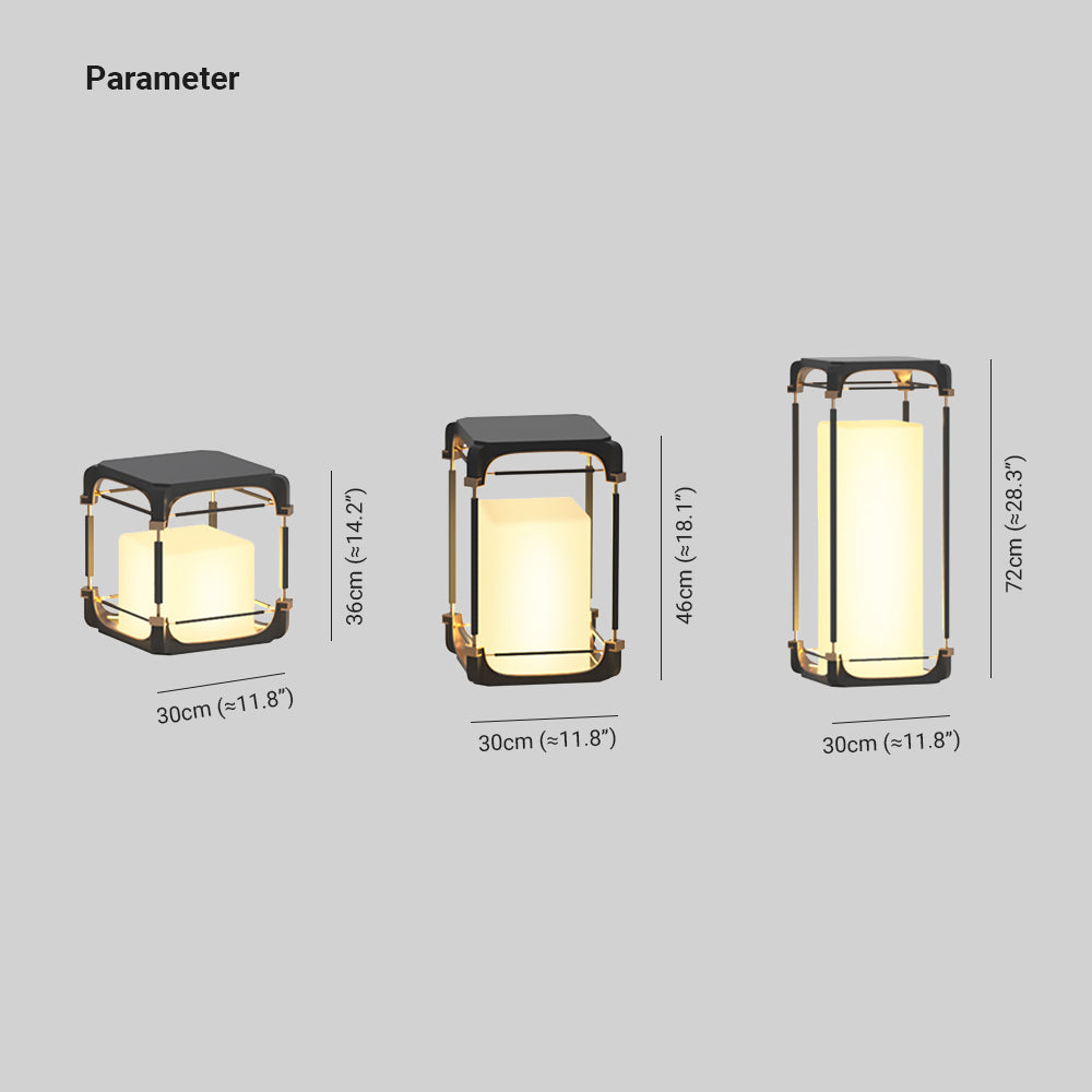 Ray Lámpara De Pie Exterior Simple Cubo Metal Acrílico Patio