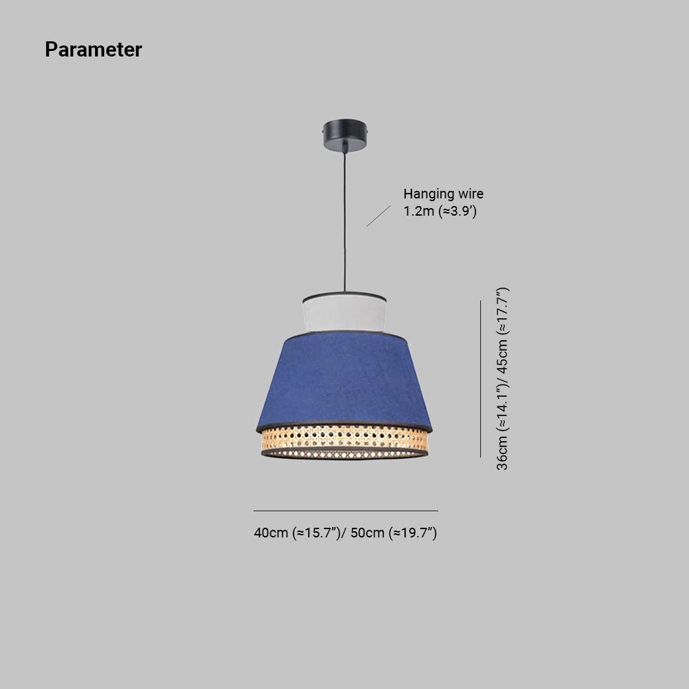 Ritta Rustica Geométrica Metal Lámpara Colgante Azul/Rosa