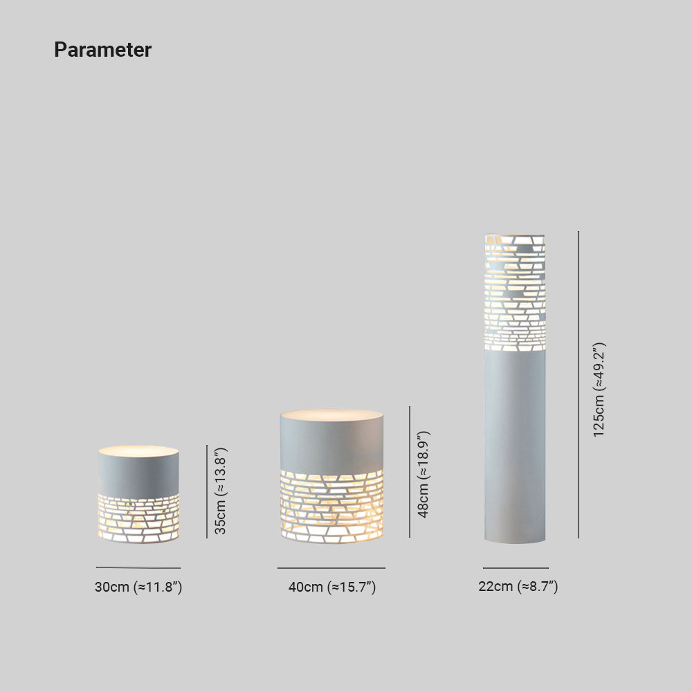 Ray Moderno Lámpara De Pie Exterior Cilíndrica Metal Patio
