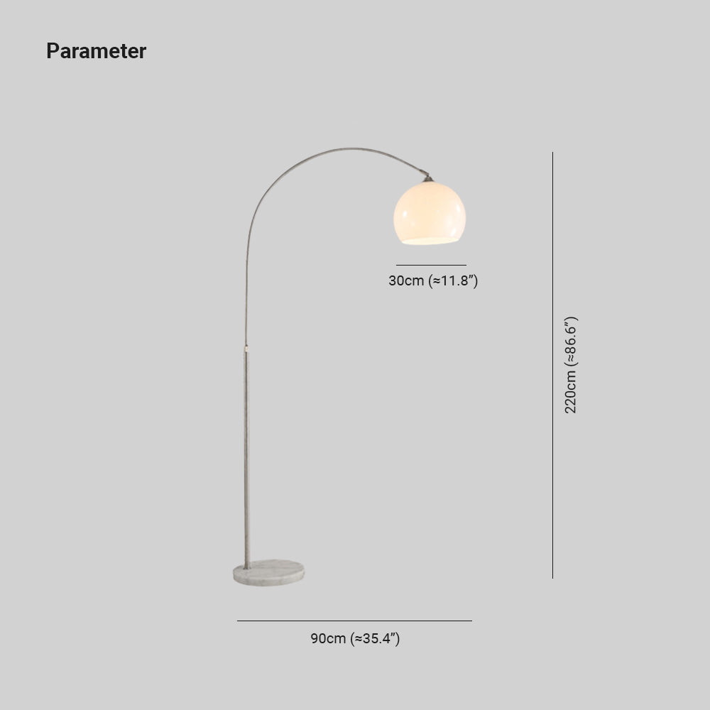 Mira Moderna Simple Metal/Mármol Lámpara de Pie Naranja/Blanca
