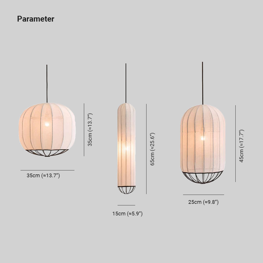 Ritta Moderna Diseño Minimalista Metal/Tela Lámpara Colgante Blanco