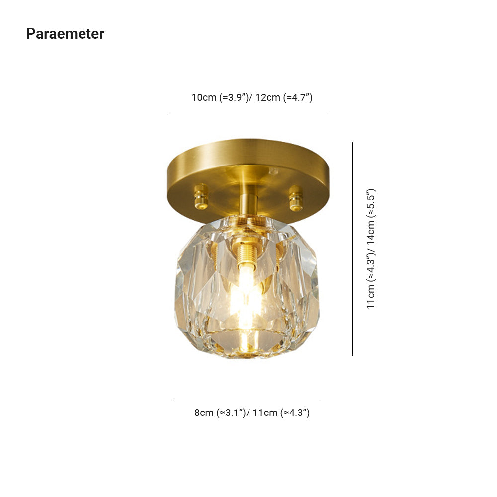Arisha Moderna Esfera Metal/Cristal LED Lámpara de Techo Dorada