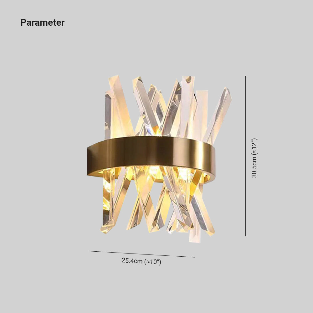Kristy Lujo Decorativo Metal/Cristal LED Aplique de Pared Dorado