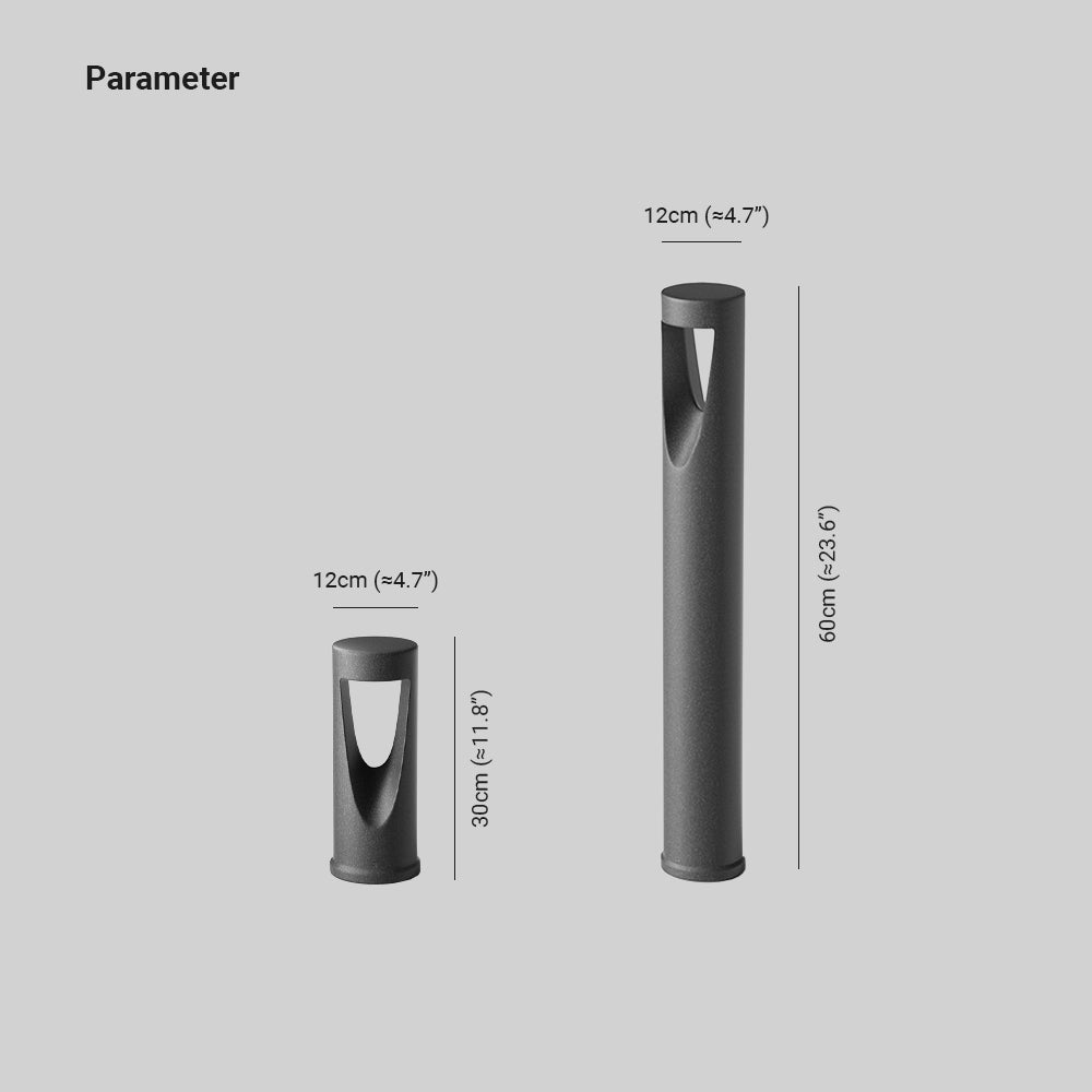 Ray Lámpara De Pie Exterior Moderna Cilíndrica Metal Patio