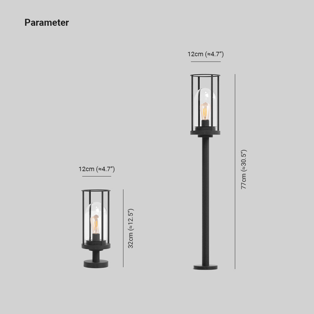 Ray Lámpara De Pie Exterior Moderno Cilíndrico Metal Patio