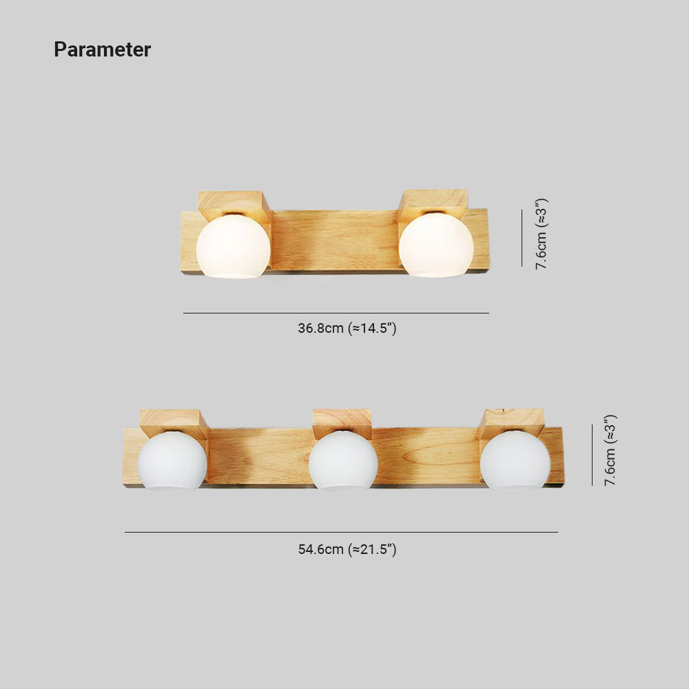 Muto LED Aplique de Pared Redondo Madera