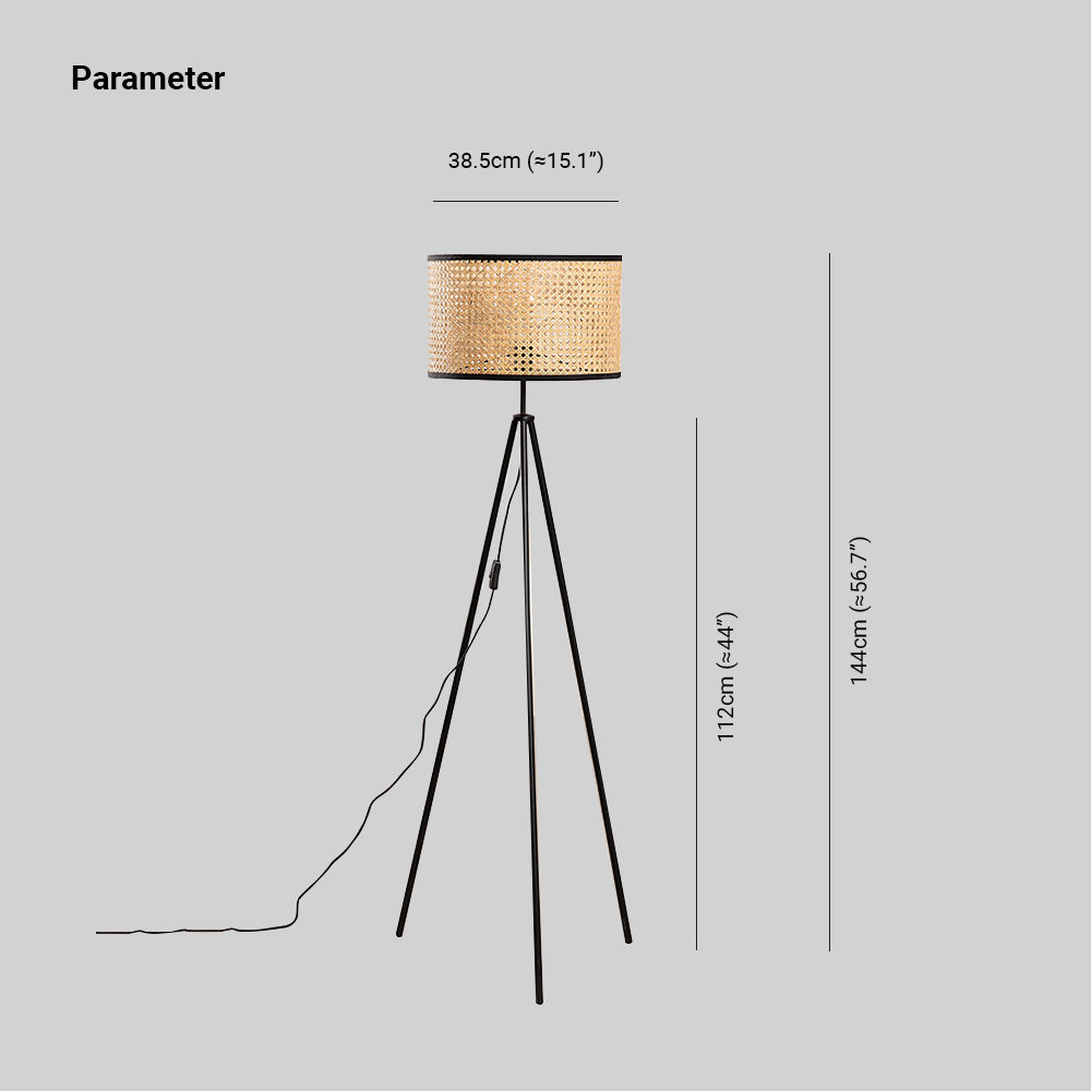 Mira Moderna Diseño Metal/Rota LED Lámpara de Pie Madera
