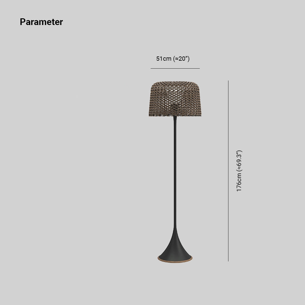 Mira Moderna Minimalista Metal/Rota LED Lámpara de Pie Exterior Negra/Blanca