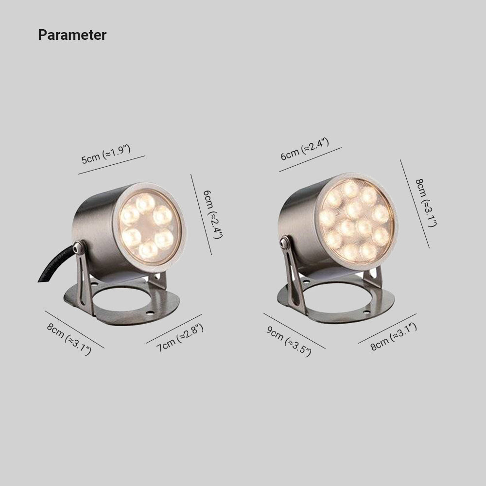 Ray Moderna Cilíndrica Metal Foco Lámpara Exterior Patio