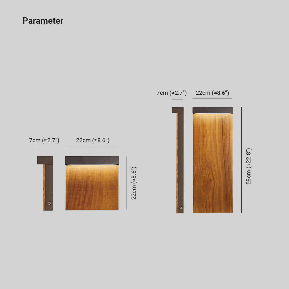 Ray Moderno Rectangular Cuadrado Metal Lámpara Exterior