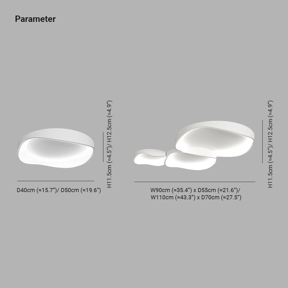 Arisha Moderna Cuenco Metal LED Lámpara de Techo Blanca