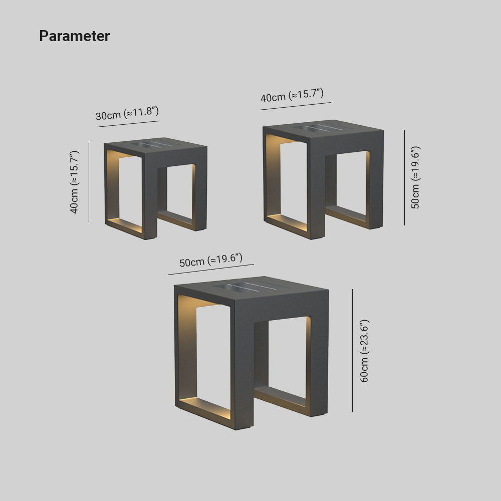 Ray Lámpara Exterior de Pie Cúbica Simple Metal Acrílico