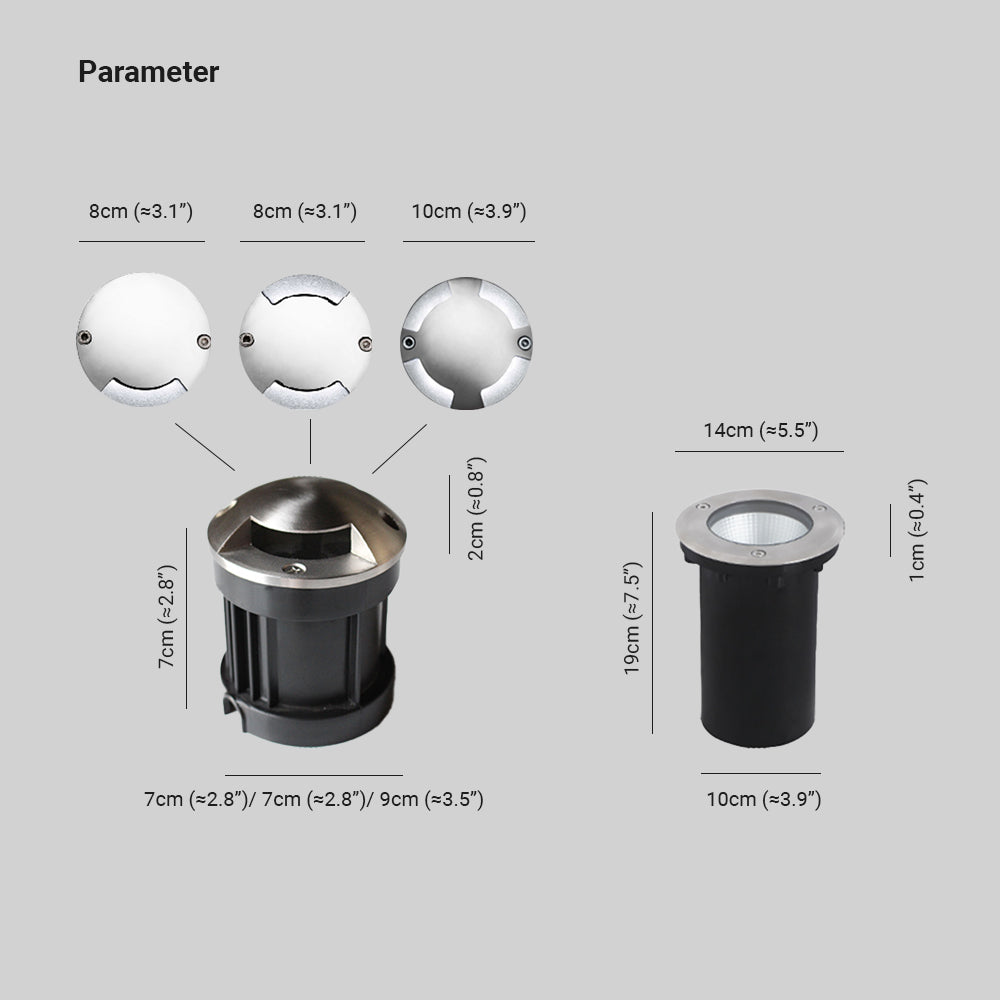 Ray Moderno Cilíndrico Metal Vidrio Lámpara Exterior Patio