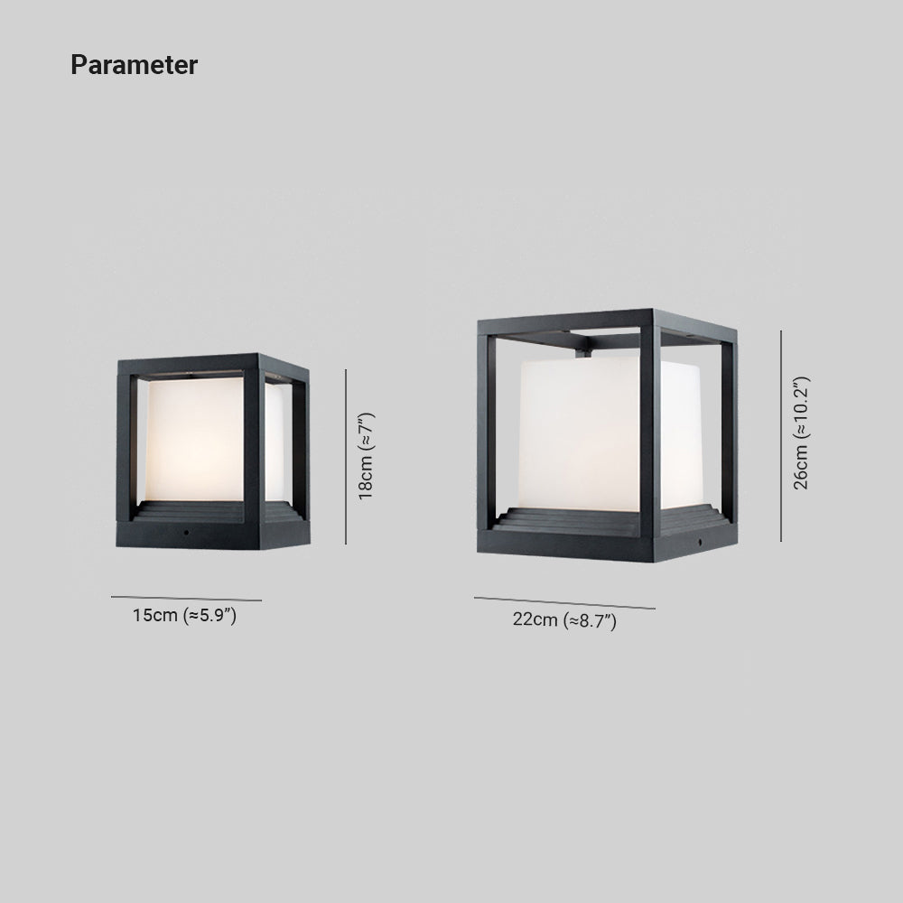 Ray Moderna Rectangular Metal Lámpara Exterior Jardín