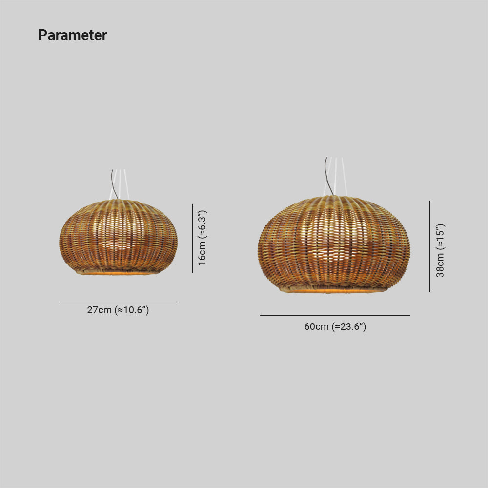 Ray Retro Lámpara Colgante Exterior Dorado Bambú Jardín