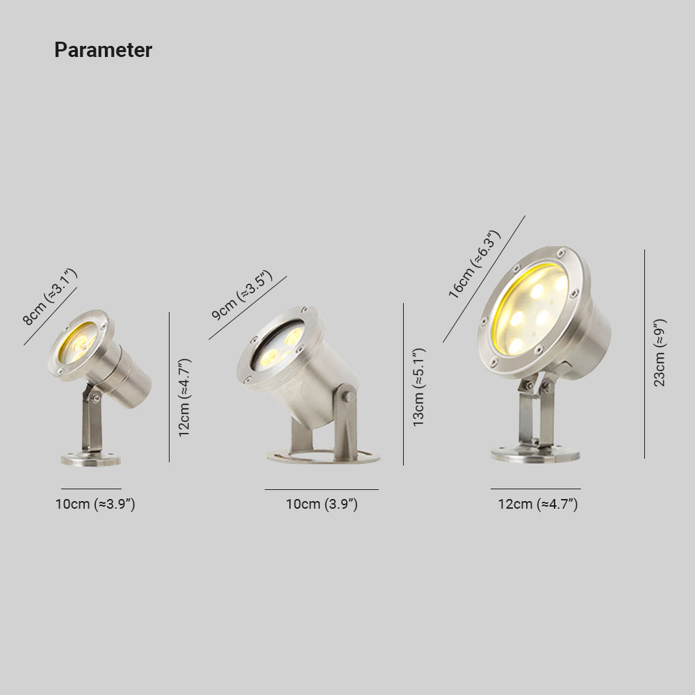 Ray Moderna Foco Metal/Vidrio Lámpara Exterior, Plateado