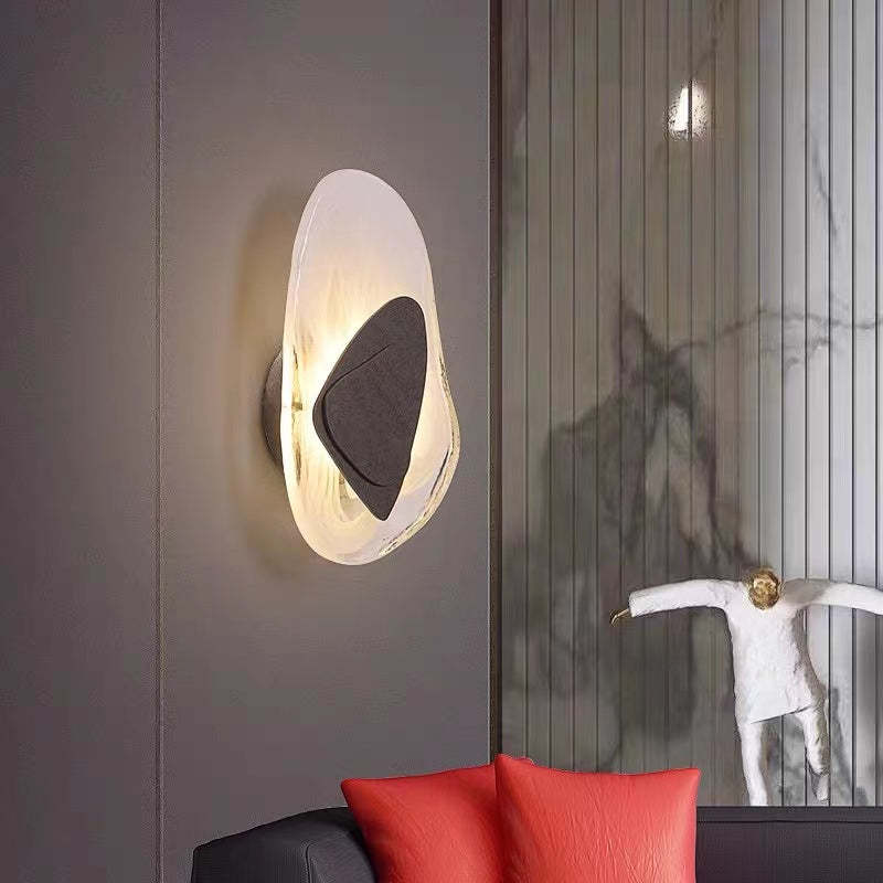 Arisha Moderno Nórdico Geométrico Acrílico Aplique de Pared Negro/Dorado