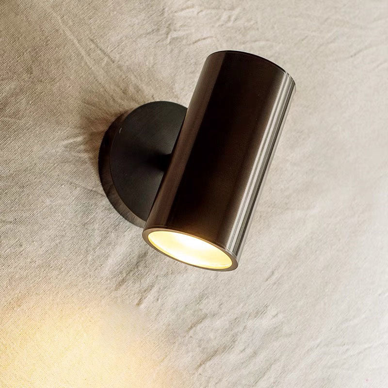 Arisha Moderno Cilíndrico Metal Aplique de Pared Dorado/Negro