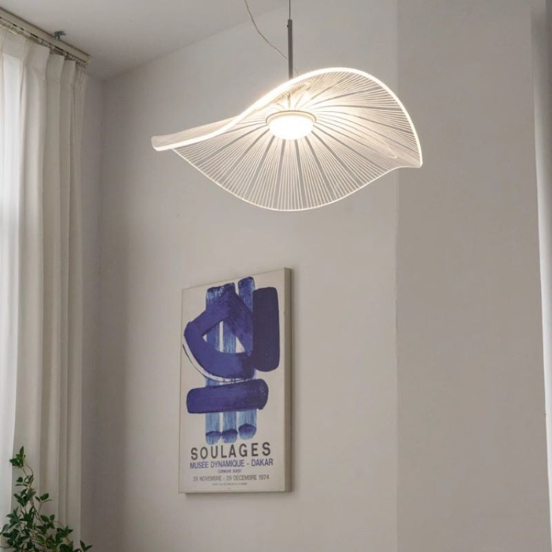 Ritta Diseño Loto Hoja Metal Acrílico LED Lámpara Colgante Dormitorio