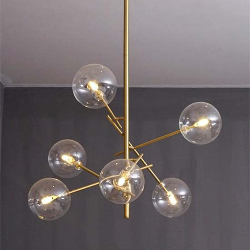 Nórdica Moderna Globos Metal/Vidrio Lámpara Colgante Dorada