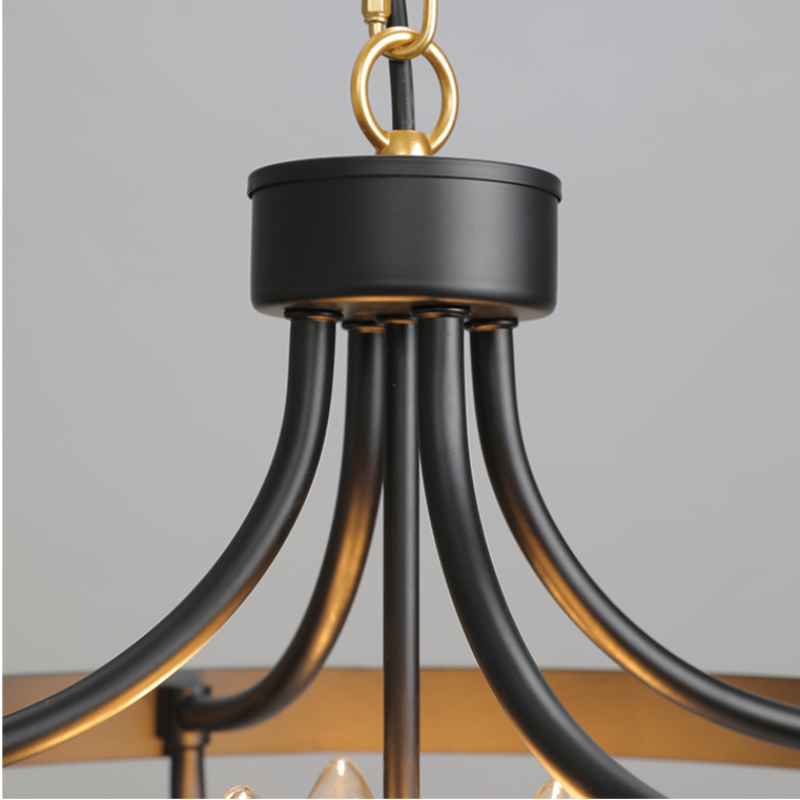 Silva Retro LED Lámpara colgante Negro Metal Salón/Dormitorio/Comedor