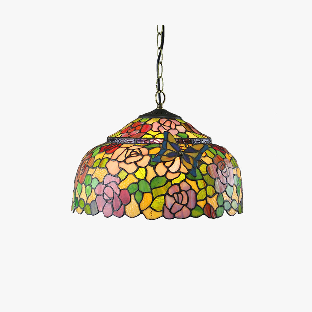 Tiffany Retro Vintage Lámpara Colgante Lujo Diseño Vidrio Salón
