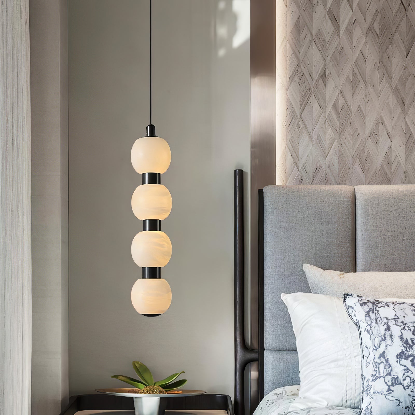 Lyra Modern Alabaster Pendant Light Staircase - Letslighting