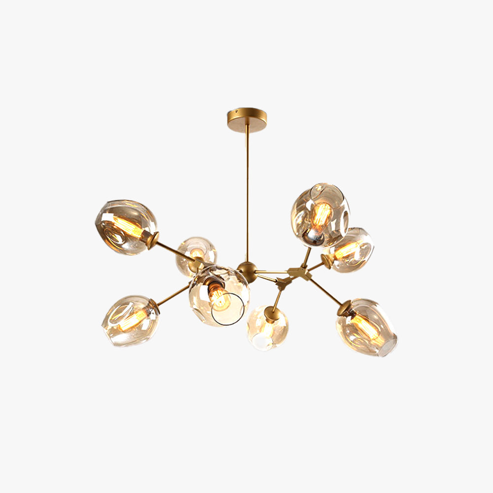 Valentina Morderna Vidrio/Metal LED Lámpara Colgante Dorada