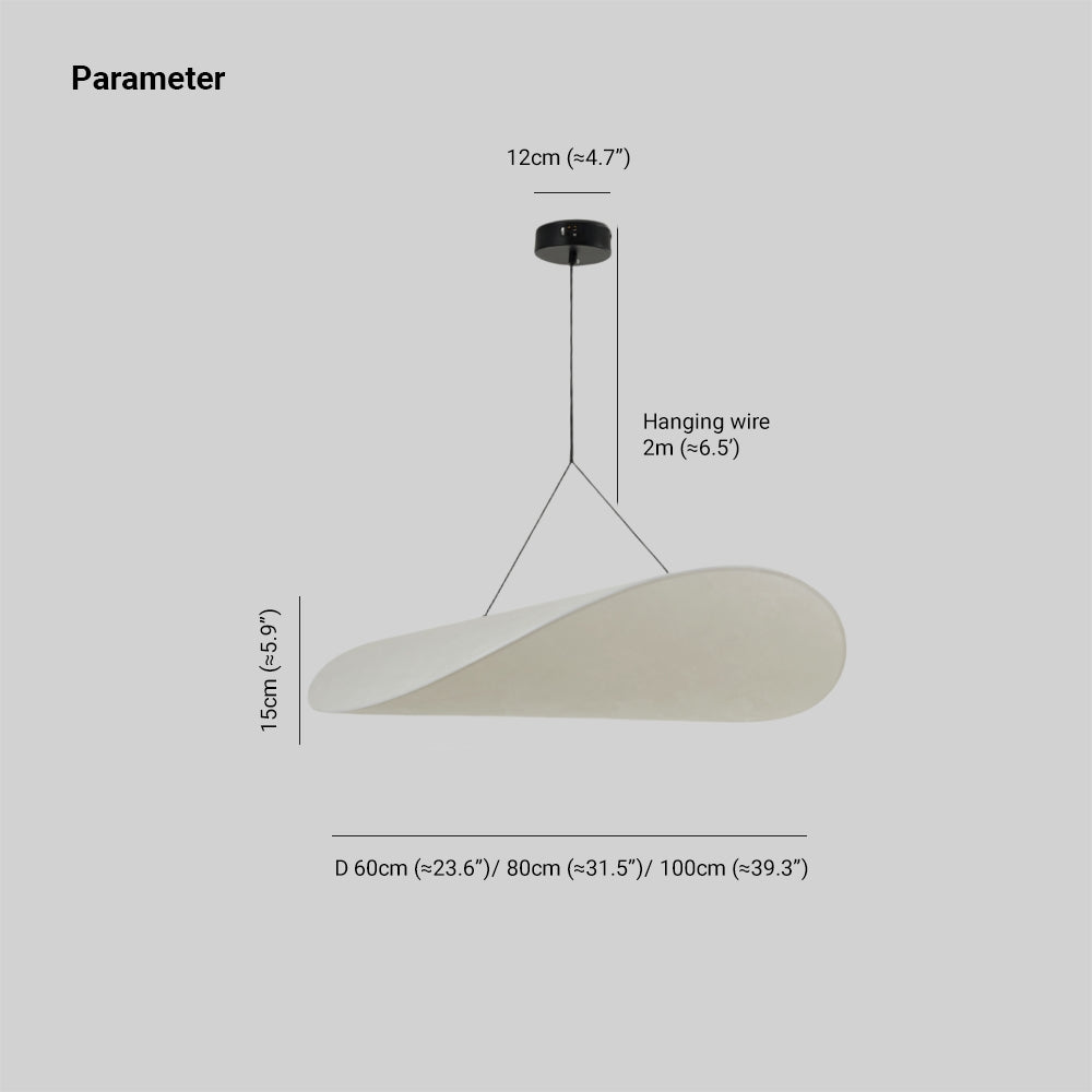 Ritta Simple Irregular Metal/Seda Lámpara Colgante Blanca