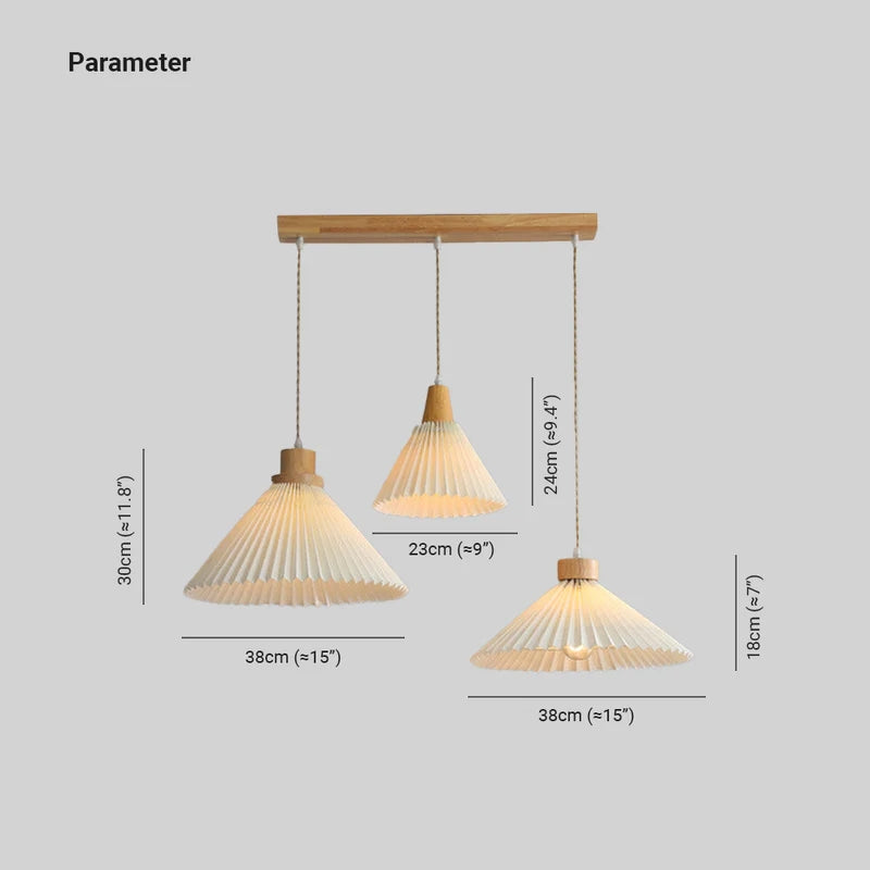 Muto Arte Paraguas Madera/PVC Lámpara Colgante Beige