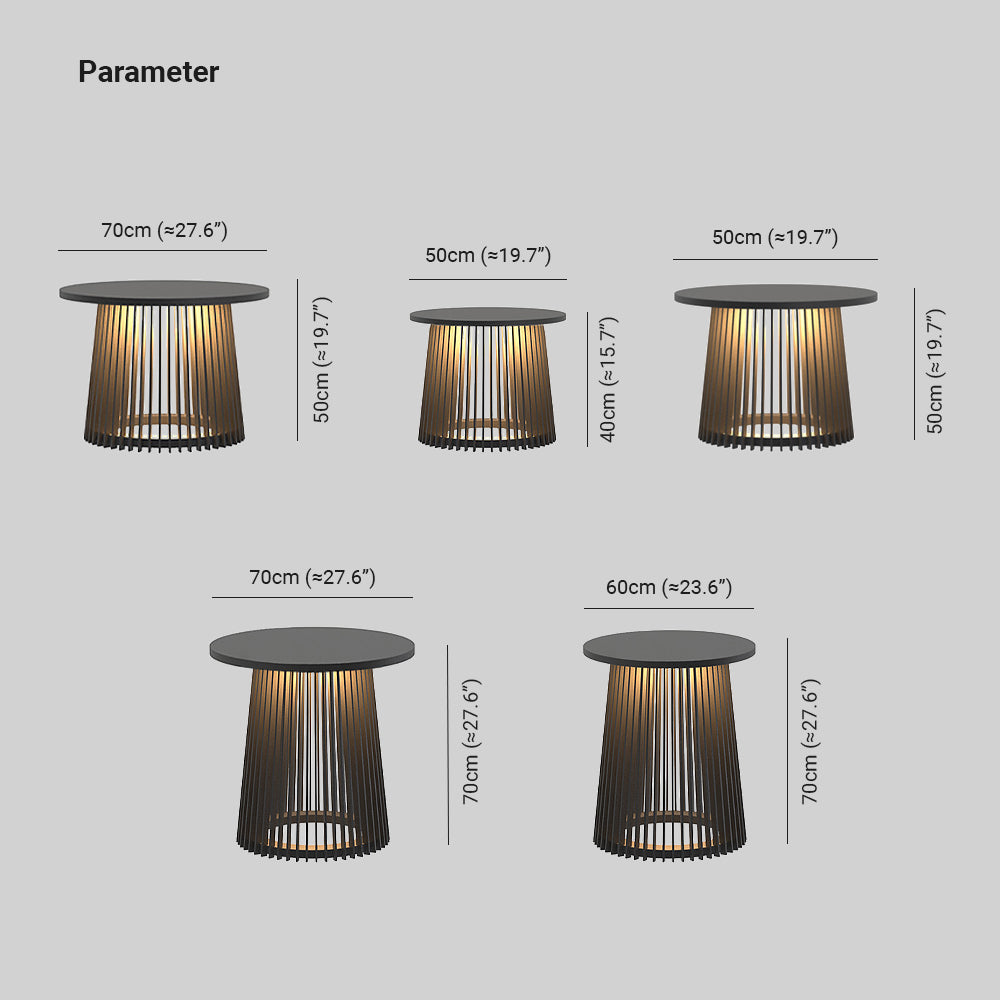 Ray Minimalista Lámpara de Pie Exterior Cilíndrico Metal