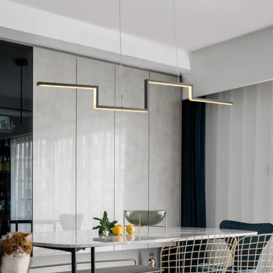 Arisha Moderna Lineal Metal/Acrílico Lámpara Colgante Dorada