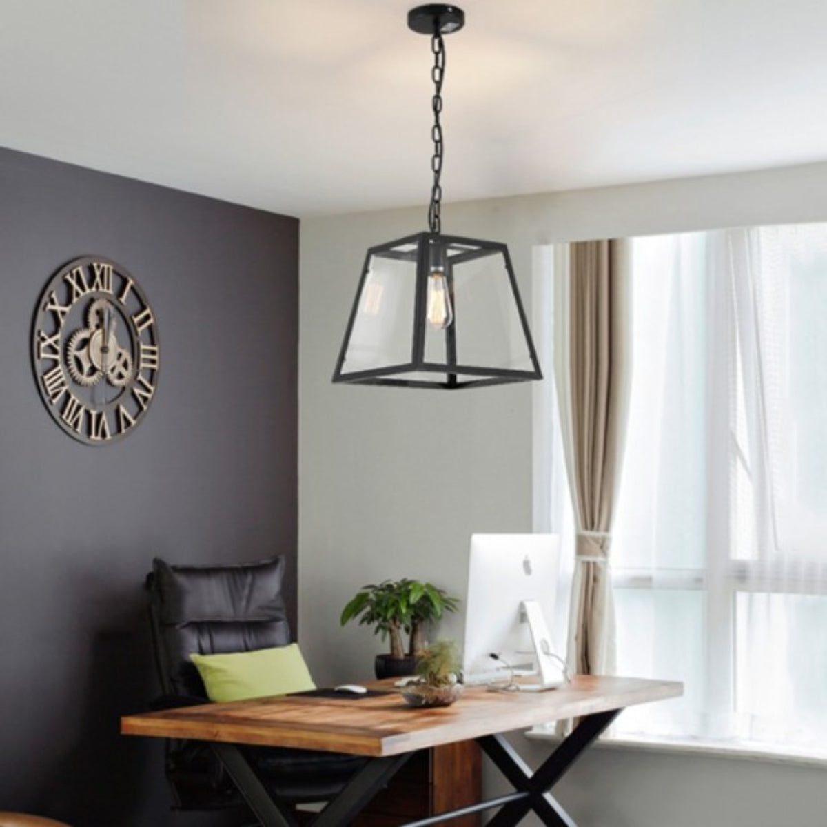 Epoch Moderna LED Industrial Metal Vidrio Lámpara Colgante