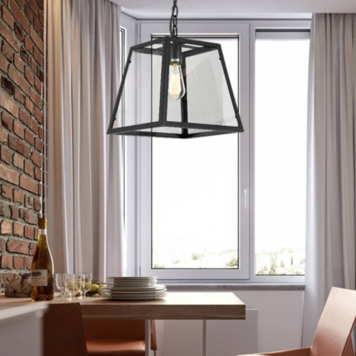 Epoch Moderna LED Industrial Metal Vidrio Lámpara Colgante