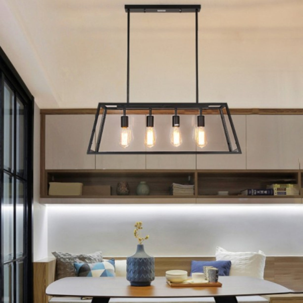 Epoch Moderna LED Industrial Metal Vidrio Lámpara Colgante