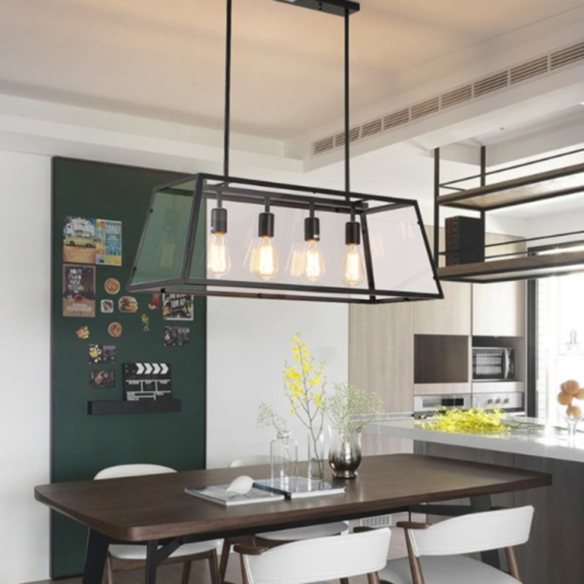 Epoch Moderna LED Industrial Metal Vidrio Lámpara Colgante