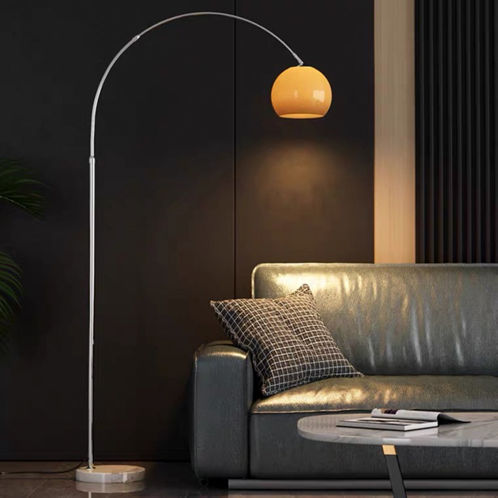 Mira Moderna Simple Metal/Mármol Lámpara de Pie Naranja/Blanca