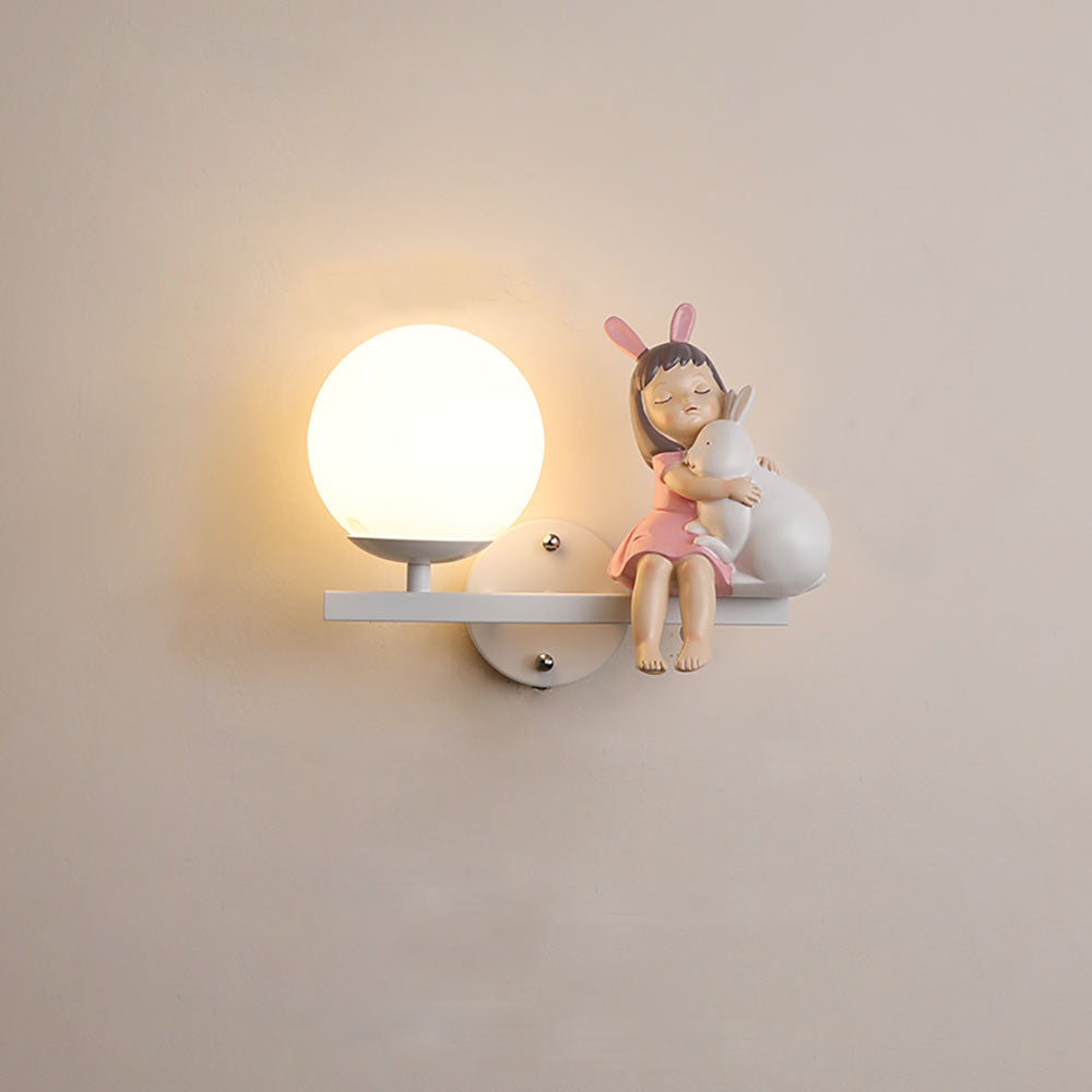 Arisha Aplique Moderno Metal/Vidrio Blanco Rosa