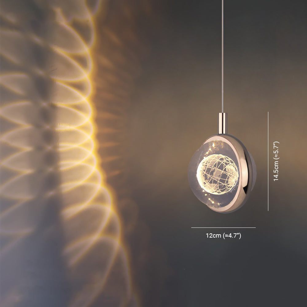Arisha Diseño Esfera Cristal Lámpara Colgante Dorada